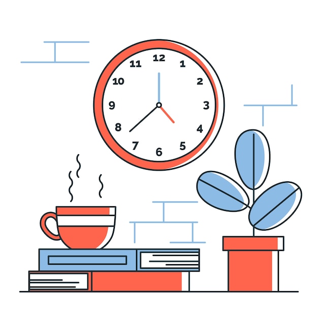 Free Vector clock concept illustration