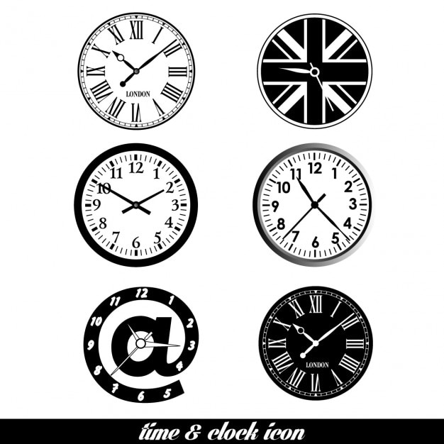 Free Vector clock icons set design