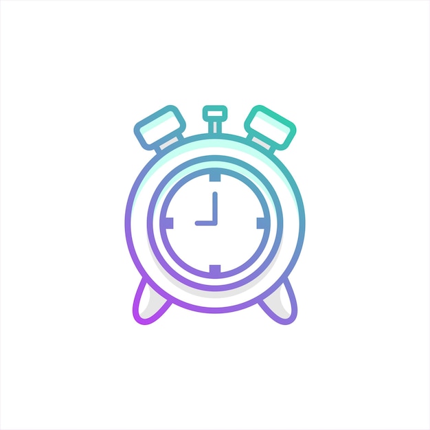 Clock time outline lineart modern colorful design