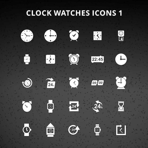 Free Vector clock and watches icons