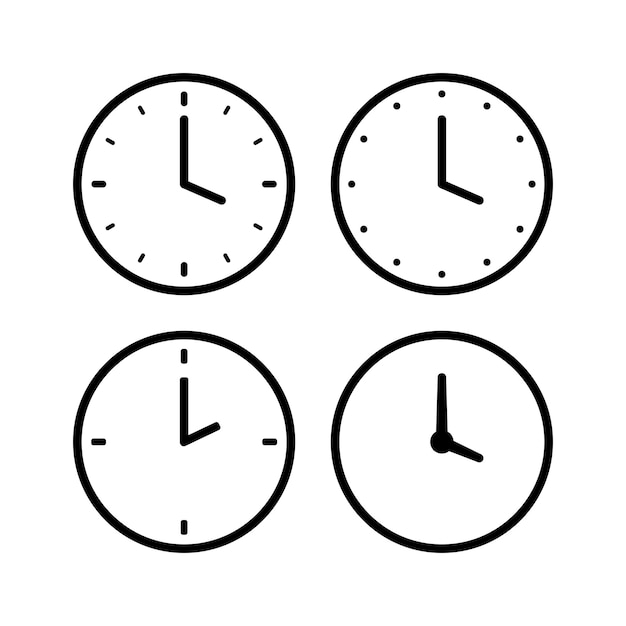 Clocks Outline Style Set