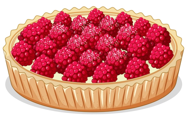 Free Vector close up view of rasberry pie isolated on white background