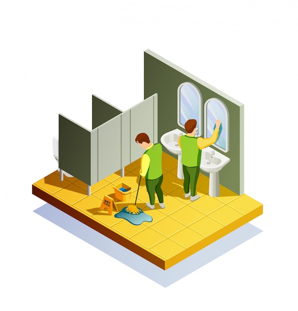 Free Vector closet cleaning isometric composition