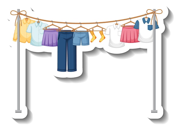 Free Vector clothes hanging on clothesline