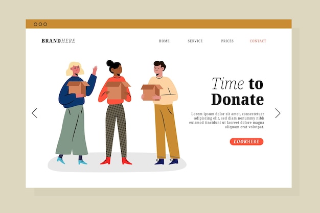 Clothing donation charity landing page