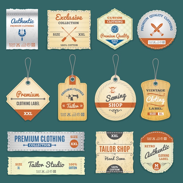 Clothing labels set