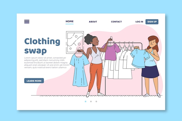 Clothing swap landing page