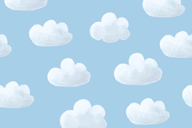 Free Vector cloud background vector, cute desktop wallpaper