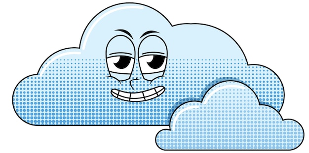 A cloud cartoon character on white background