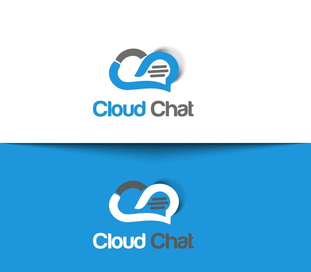 Cloud Chat Logo Template Design