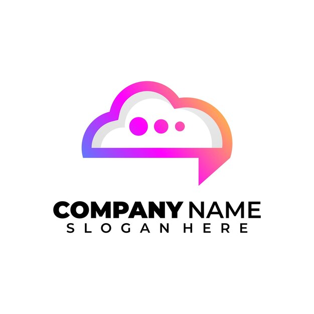 Cloud chat modern logo