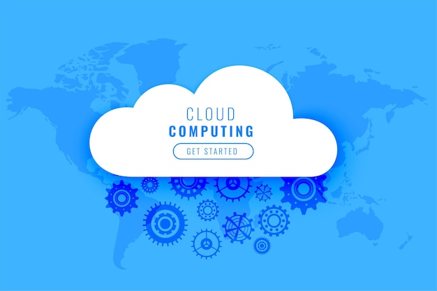 Cloud computing digital technology with gears