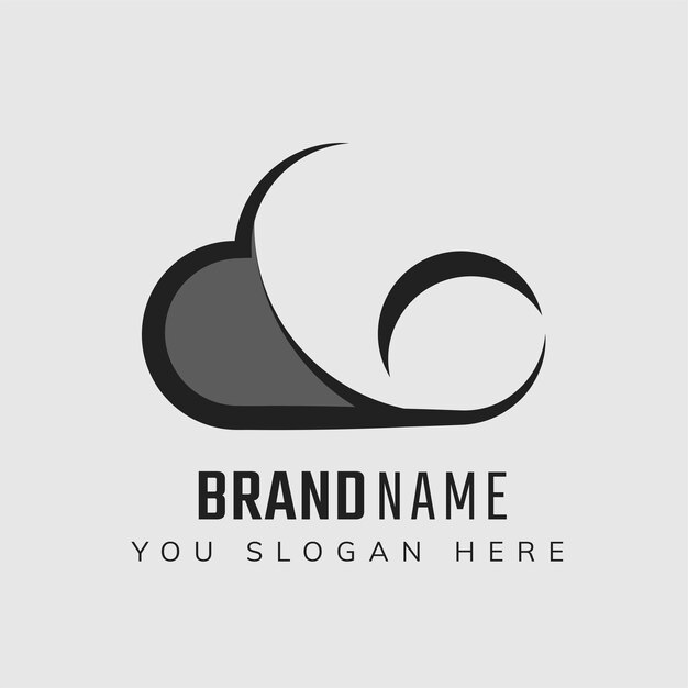 Cloud editable slogan  icon design