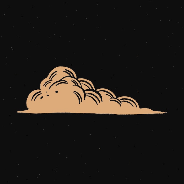 Free Vector cloud gold  space doodle sticker