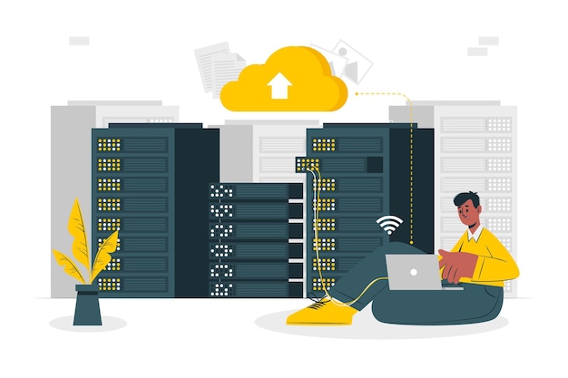 Cloud hosting concept illustration