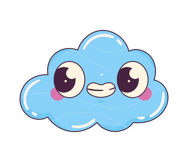 Free vector cloud kawaii retro style