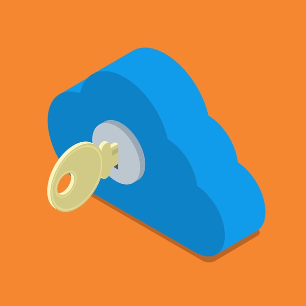 Cloud password lock security authentication icon