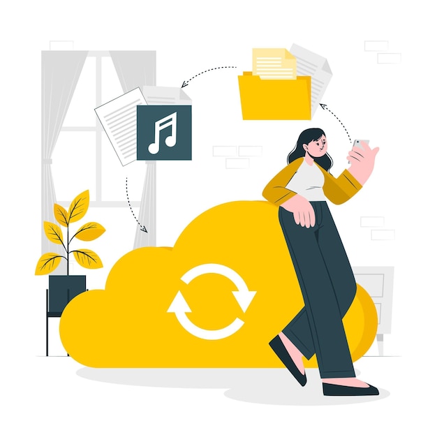 Cloud sync concept illustration