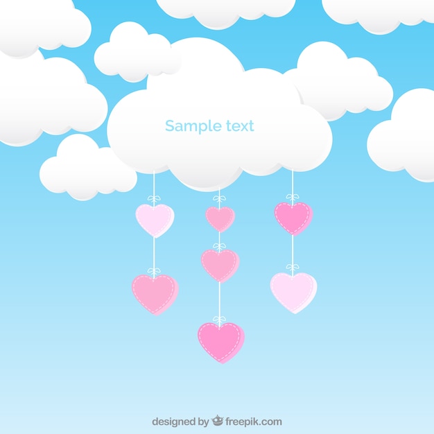 Cloud with hanging hearts