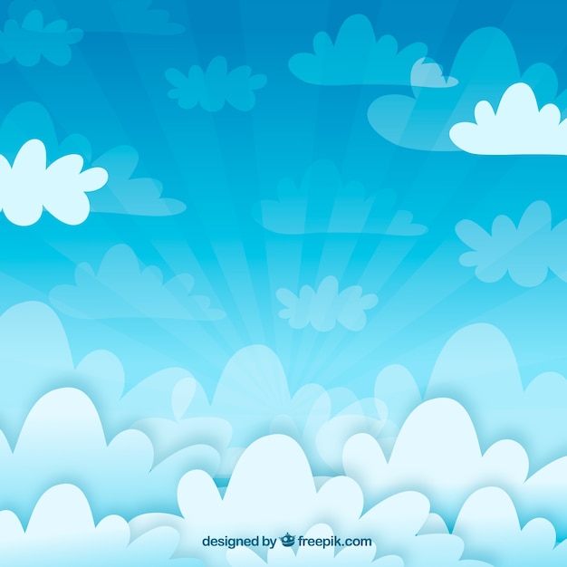 Clouds background in flat design