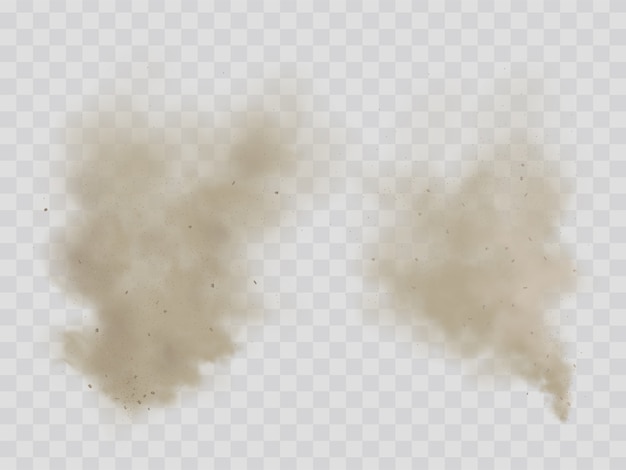 Clouds of dust, smoke isolated realistic vectors