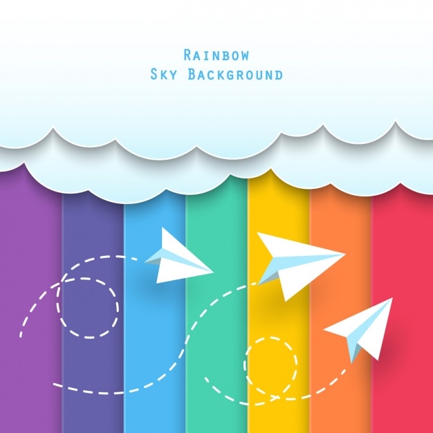 Free Vector clouds with paper airplanes