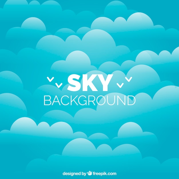 Cloudy sky background in flat design