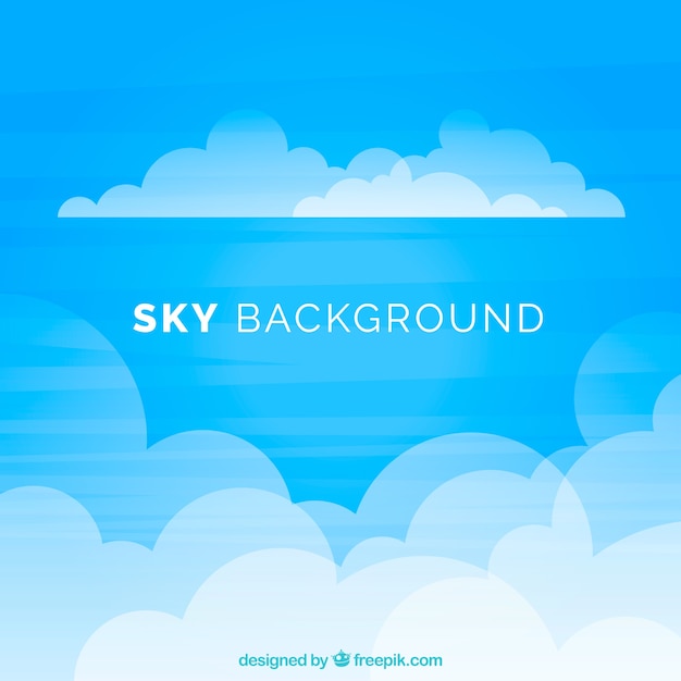 Cloudy sky background in flat style