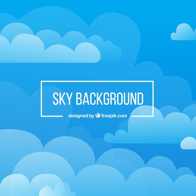 Cloudy sky background in flat style