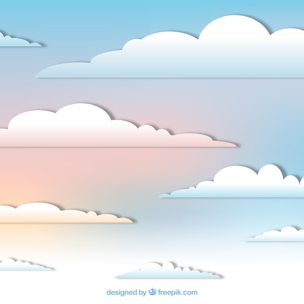 Free Vector cloudy sky in paper style