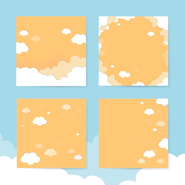 Free Vector cloudy yellow sky pattern