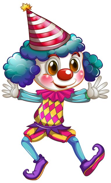 A clown cartoon colourful character