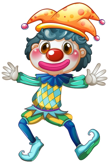 A clown cartoon colourful character