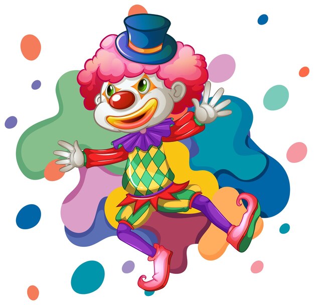 A clown cartoon colourful character