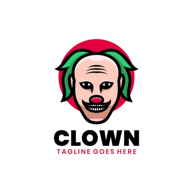 Free Vector clown illustration mascot cartoon logo design