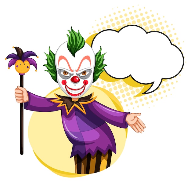 Clown with bubble speech