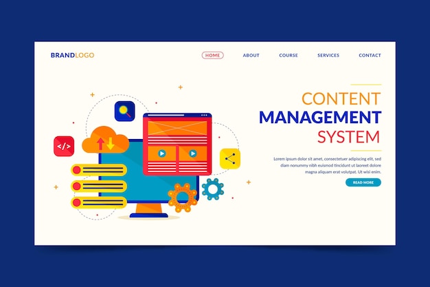 Cms concept landing page illustrated