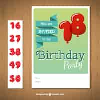 Free vector cmyk birthday card with numbers