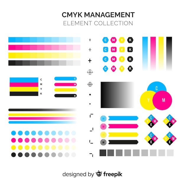 Free vector cmyk calibration element collection