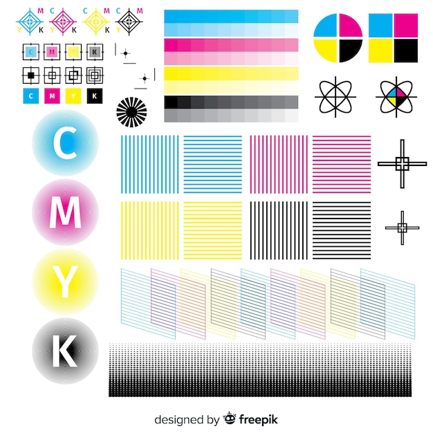 Free vector cmyk calibration element collection