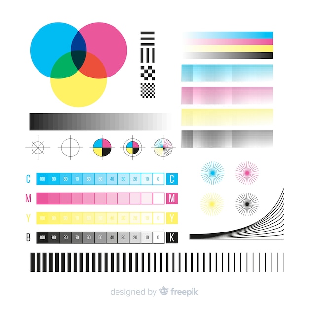 Free Vector cmyk calibration element collection