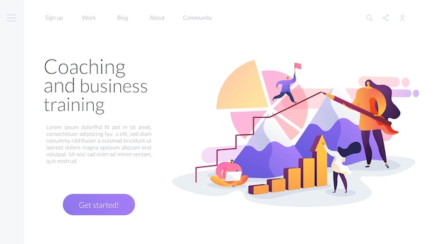 Free Vector coaching and business training landing page template