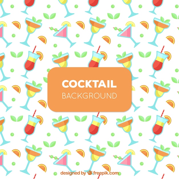 Cocktail background in flat design