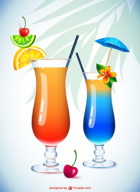 Cocktail glasses illustration