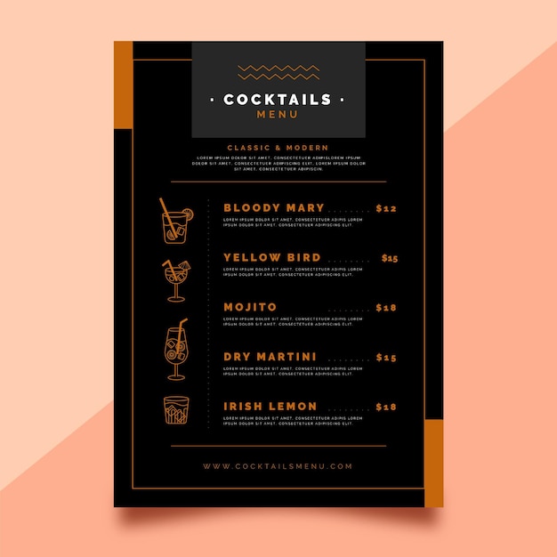 Cocktail menu concept