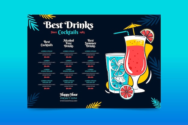 Cocktail menu concept