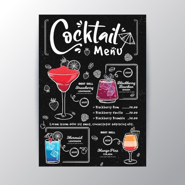 Cocktail menu template