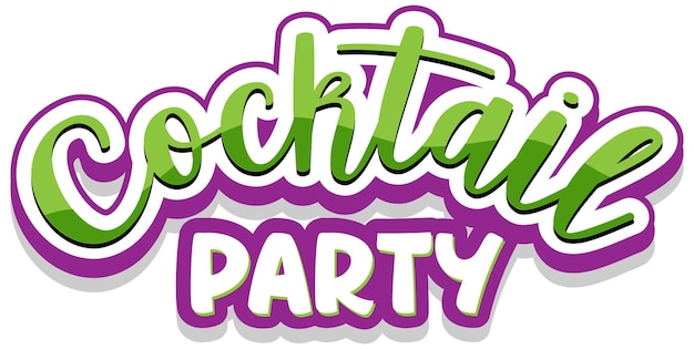 A cocktail party banner text