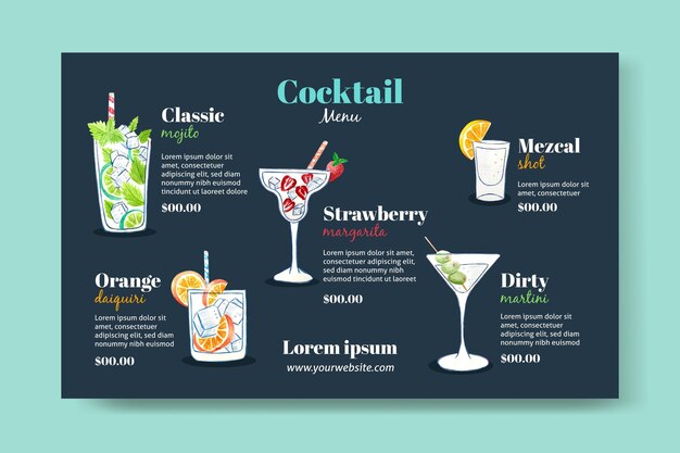 Cocktail recipe concept