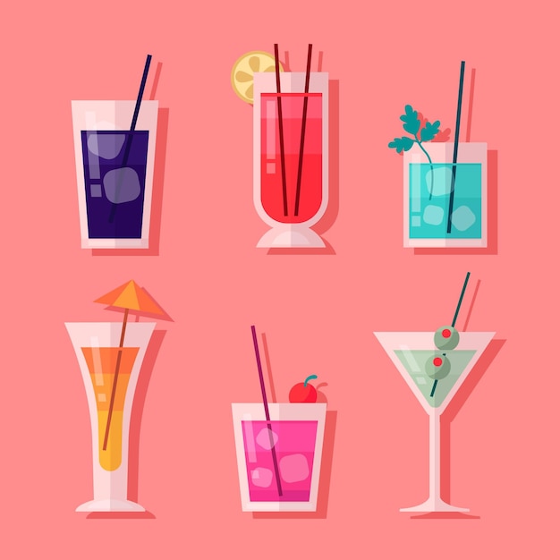 Free Vector cocktail set